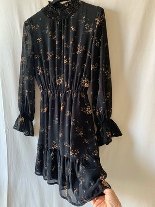 Abito fantasia floreale nero tg S