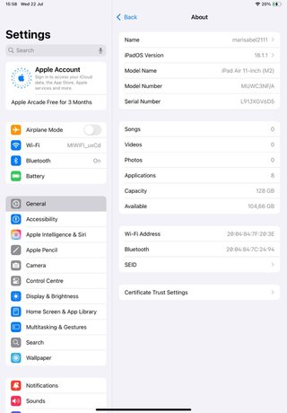 iPad Air 11” M2 (2024) Plata