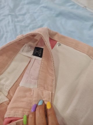Falda tejana bicolor rosa y beige