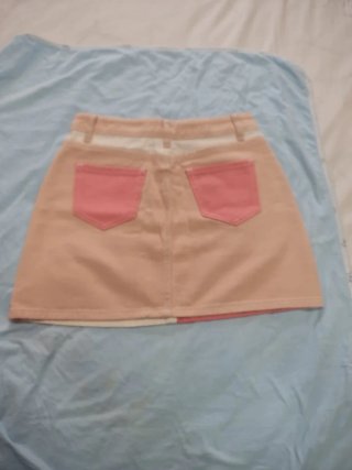 Falda tejana bicolor rosa y beige