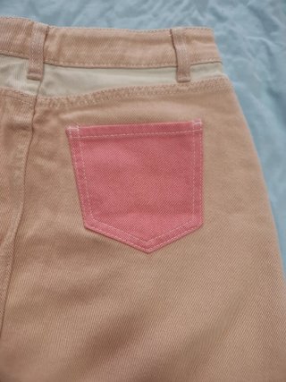 Falda tejana bicolor rosa y beige
