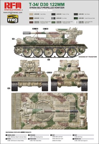 Maqueta T-34/D30 122mm Rye Field 1/35