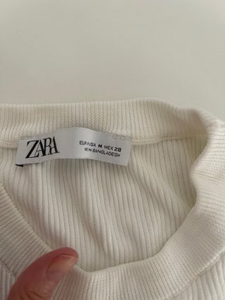Top canalé blanco Zara talla única