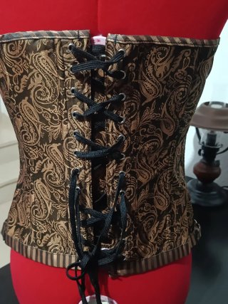 Corsé Steampunk Marrón y Dorado