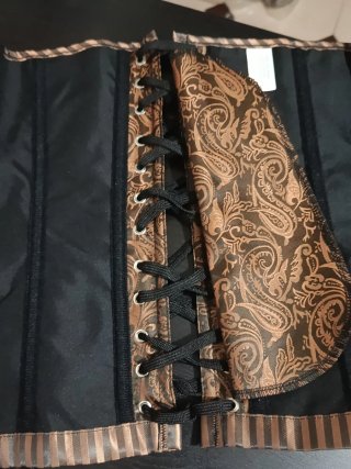 Corsé Steampunk Marrón y Dorado