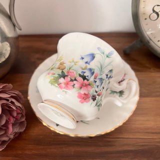Taza y plato Royal Albert porcelana floral