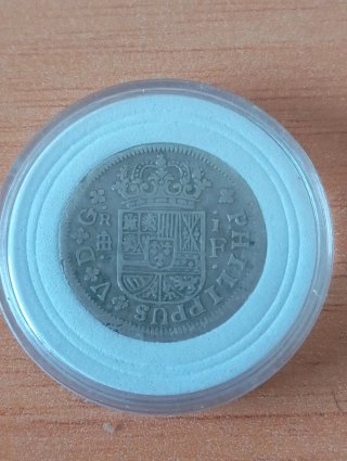 Moneda Plata España 1721. Encapsulada.