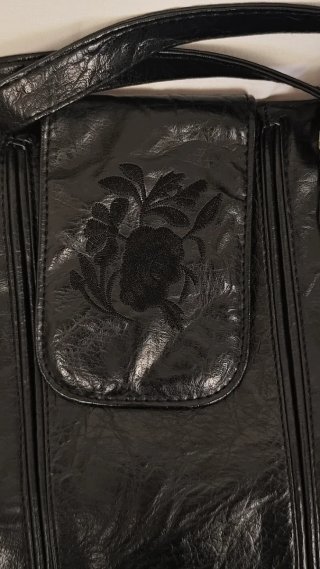 Mala vintage pele preta