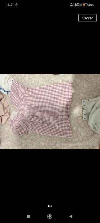 Vestido  Ropa Bebé Cuadros Rosa