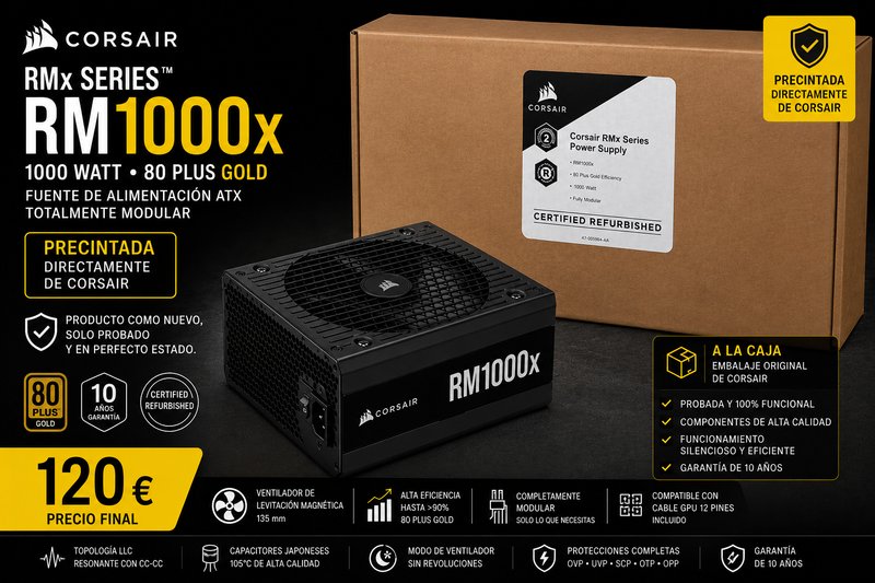 Corsair RM1000x 1000W 80 Plus Gold ATX