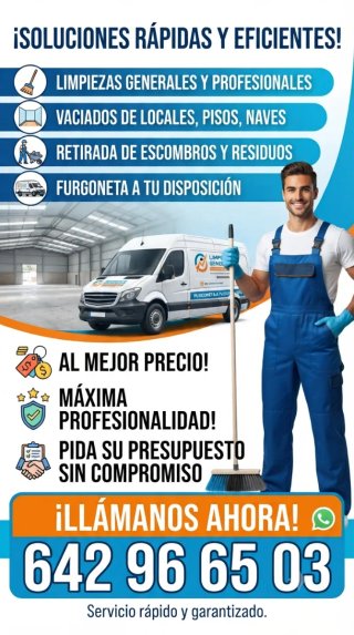 Se realizan limpiezas, vaciado de locales, etc