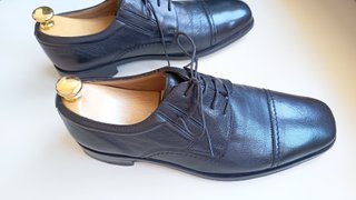 Scarpe Frau Derby Pelle N.40 Nere