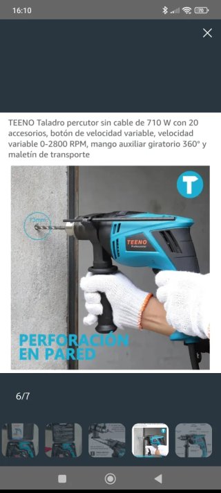 Taladro Percutor TEENO Profesional + Accesorios