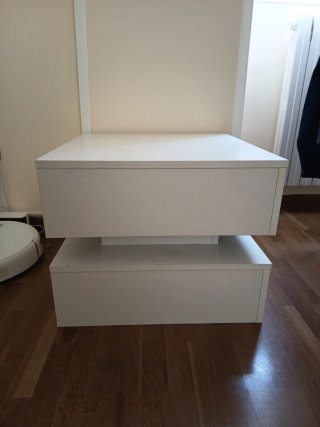Mesa auxiliar blanca de madera 50cm