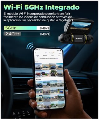 Dashcam 5G 360° con Tarjeta 128GB