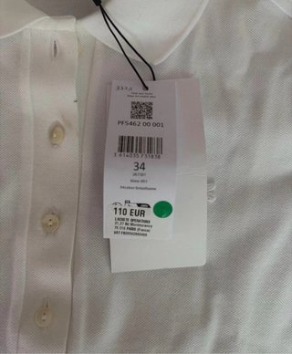 Polo Lacoste Mujer Talla 34 Blanco