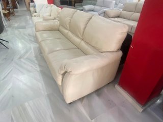 Divano a 3 posti in pelle beige