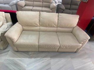 Divano a 3 posti in pelle beige
