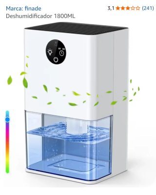 Deshumidificador Finade 1800ML