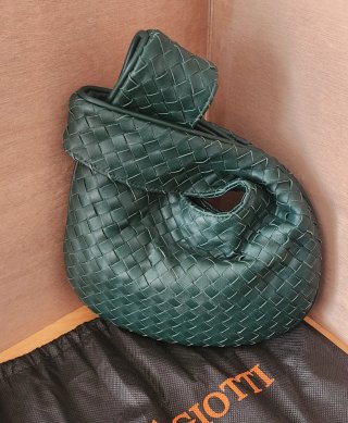 Bolso Bottega Giotti Piel Trenzada Verde
