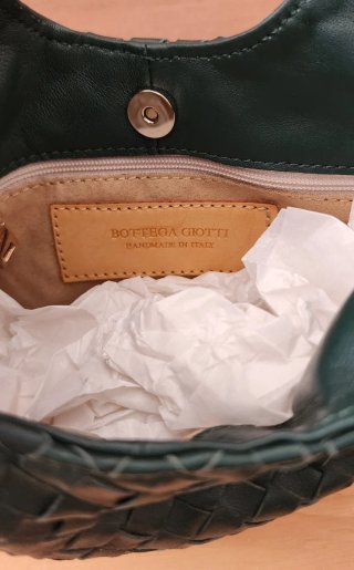 Bolso Bottega Giotti Piel Trenzada Verde