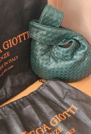 Bolso Bottega Giotti Piel Trenzada Verde