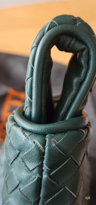 Bolso Bottega Giotti Piel Trenzada Verde