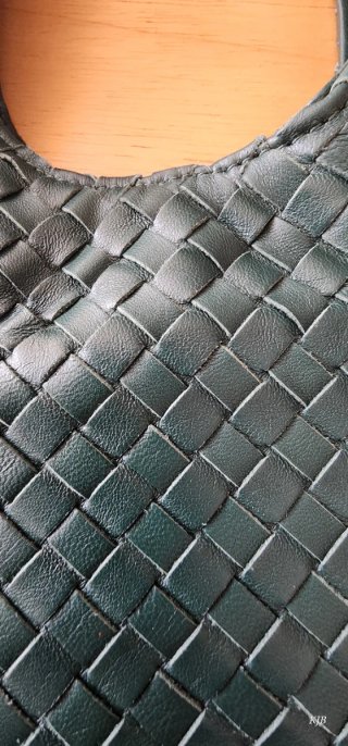 Bolso Bottega Giotti Piel Trenzada Verde