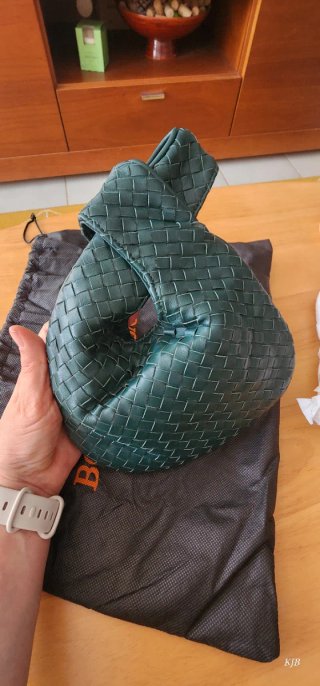 Bolso Bottega Giotti Piel Trenzada Verde