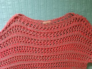 Jersey calado coral y plata talla única