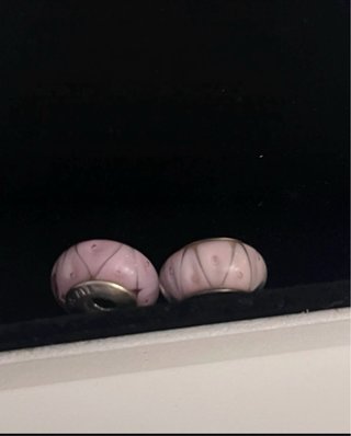2x Pandora Cristal Murano Rosa