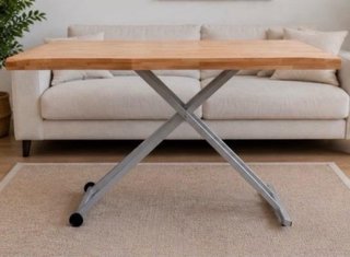 Mesa Centro Zoe Elevable Roble Nordish/Blanco