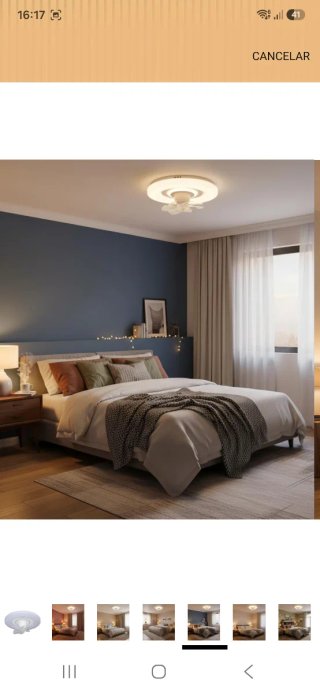 Lampara Ventilador de techo  con ventilador oscila