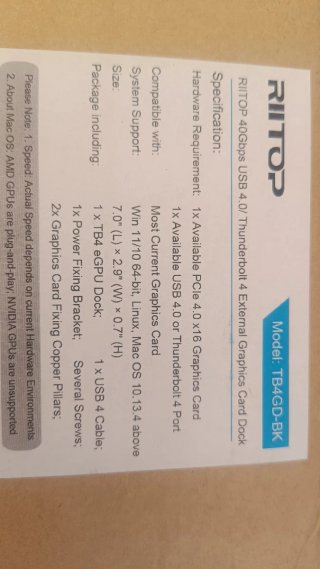 RIITOP Carcasa eGPU USB4 40Gbps