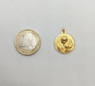 Colgante Medalla Religiosa de oro de 18k, 2.61 g.
