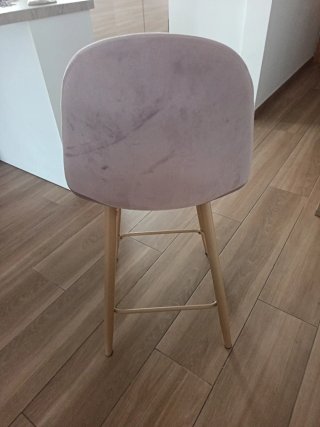 Banqueta alta terciopelo patas aluminio