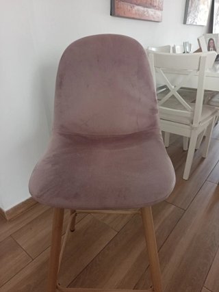 Banqueta alta terciopelo patas aluminio