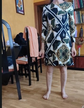 Vestido estampado multicolor manga larga