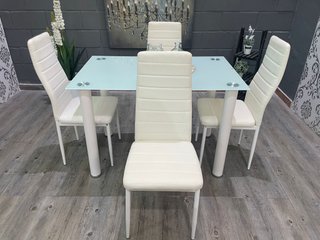 Mesa Comedor Cristal Templado + 4 Sillas