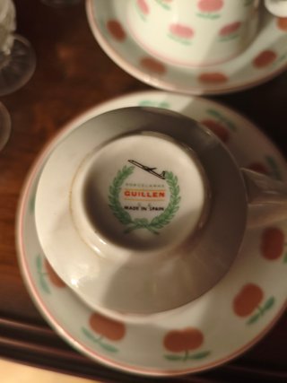 Juego Café Vintage Manzanas Porcelana Guillén