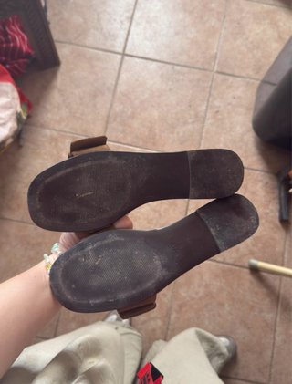 Sandalias Mango Marrones Hebilla Dorada Talla 36