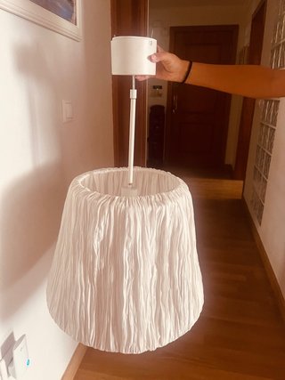 Lámpara de techo de tela blanca