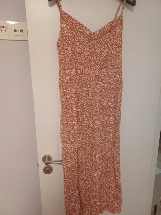 Vestido coral y blanco talla 42