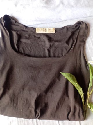 Camiseta Zara Tirantes Anchos Talla M Marrón