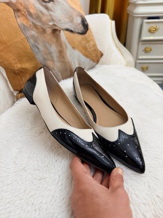 Bailarinas J.Crew Piel Negro/Blanco Talla 38