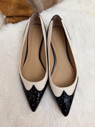 Bailarinas J.Crew Piel Negro/Blanco Talla 38