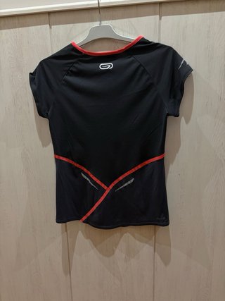 Camiseta deportiva chica Kalenji negra transpirabl