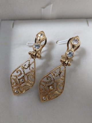 Lote 3 Pares Pendientes Vintage Oro y Verde
