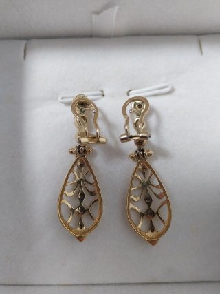 Lote 3 Pares Pendientes Vintage Oro y Verde