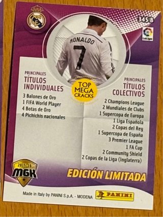 Cristiano Ronaldo TOP MGK 2015-16 Panini